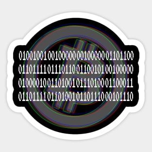 Binary I Love Bitcoin Sticker